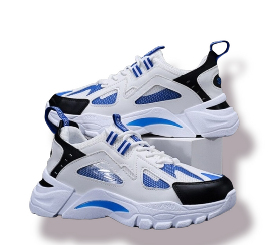 Zapatillas deportivas con antideslizantes de color Blanco-Azul, Rojo y Nagro