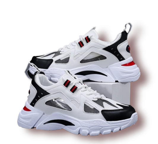 Zapatillas deportivas con antideslizantes de color Blanco-Azul, Rojo y Nagro