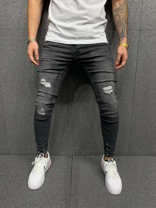 Pantalones vaqueros para hombre, Agujero en la rodilla