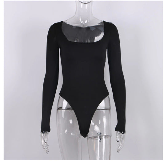 Body ajustado de manga larga