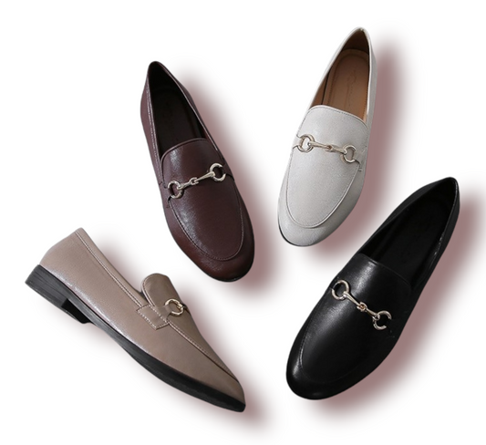Mocasines cuero planos para mujer