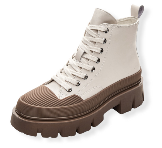 Botines con círculo de sonrisa plana para mujer