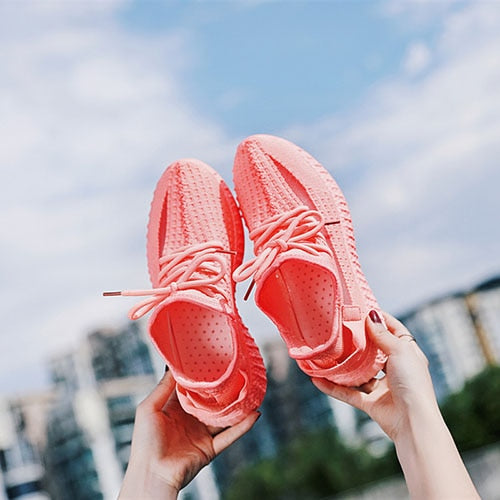 Mesh Women Casual Shoes Flat Lace Up Women Vulcanize Shoes Breathable Walking Spring Summer Ladies Sneakers Zapatos Mujer - FEDUIN shop